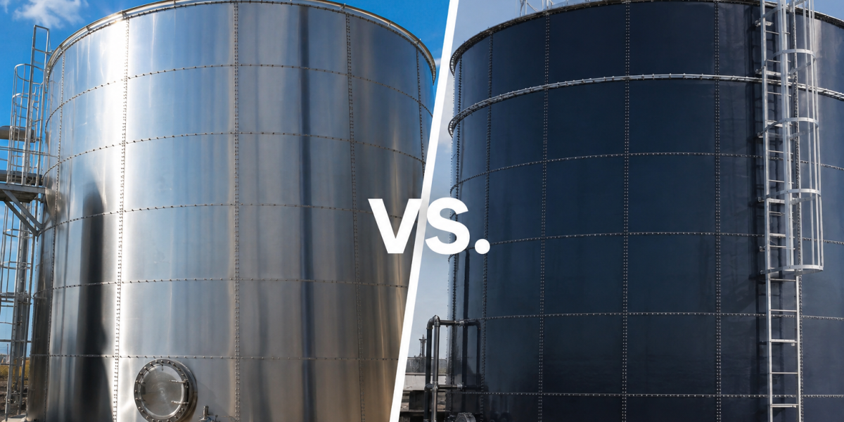 Comparação entre tanque industrial em aço inoxidável e tanque de aço com revestimento vitrificado.