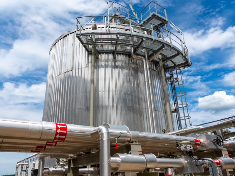 Industrial fire water tank and pipeline system ensuring reliable storage and emergency fire protection infrastructure.